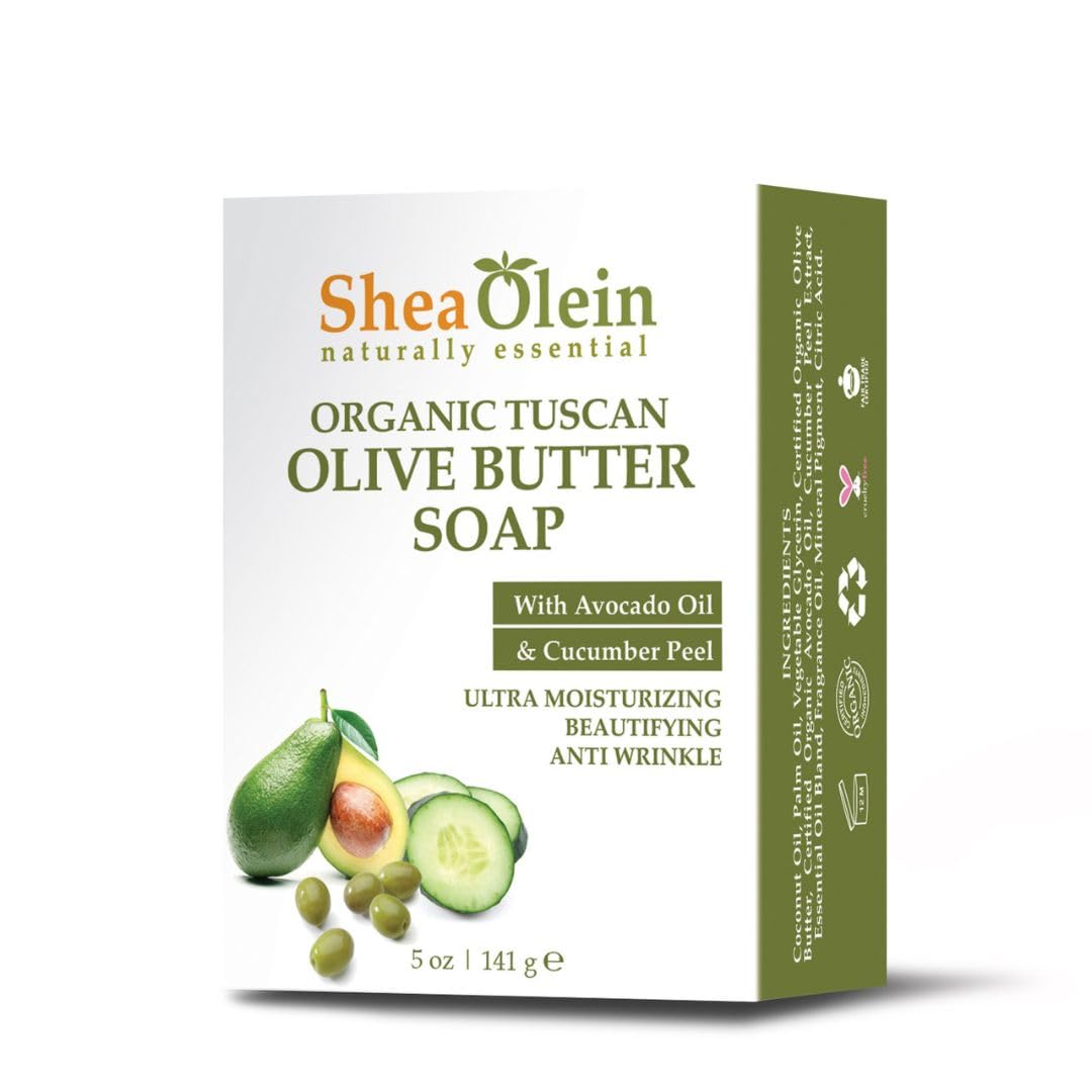 Shea Olein Organic 5 oz Love Butter Soap with Shea Butter, Mango Butter & Cocoa Butter | Natural Bar Soap with Restoring and Anti-Aging Properties