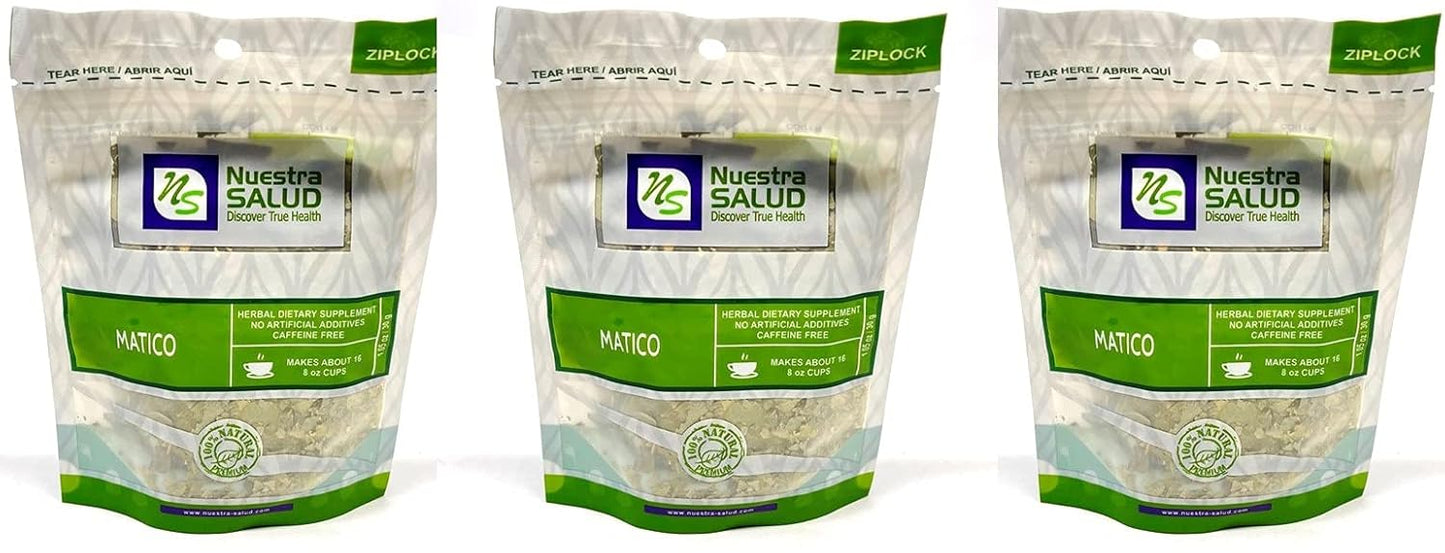 Matico Tea Herbal - Hierba Matico Te Value Pack (90g) Piper aduncum Herb 100% Natural Caffeine Free Tea Great Benefits Drinking Tea