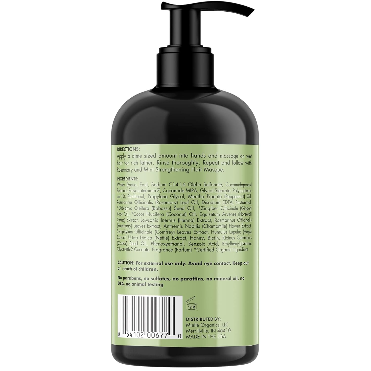 Mielle Organics Rosemary Mint Strengthening Shampoo and Conditioner Infused with Biotin, Cleanses and Helps Strengthen Weak and Brittle Hair, 12 Ounces